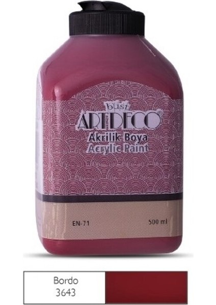 500ML 3643 Bordo Akrilik Boya