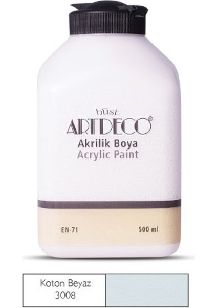 500ML 3008 Koton Beyaz Akrilik Boya