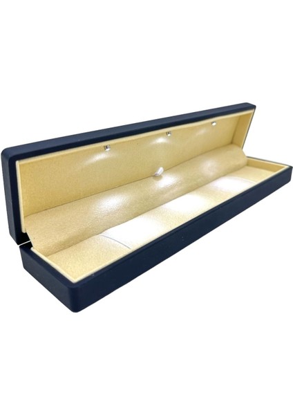 Işıklı Tesbih Bileklik Kolye Kutusu Lacivert