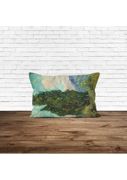 Cypresses - Selviler / Van Gogh Çift Taraflı Yastık Kılıfı - 2 Adet