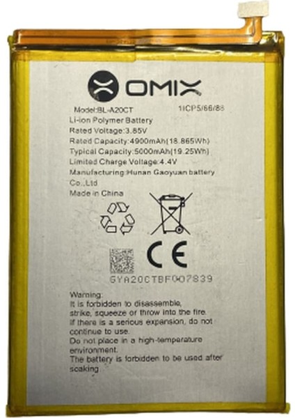 Omix X500 Pil Batarya 5000 Mah
