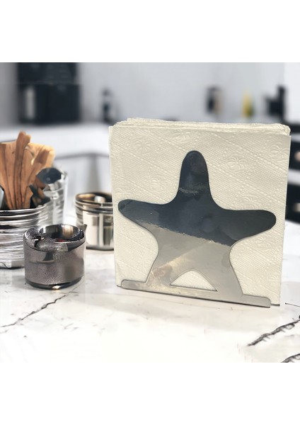 Deniz Yıldızı Temalı Gümüş Metal Peçetelik fiyatları