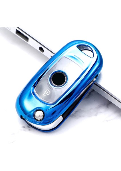 Opel Corsa E Sustalı Tip Anahtar Koruma Kılıfı Mavi Renk