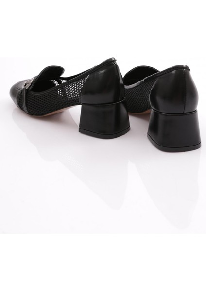 6552 Kadin Metal Aksesuarli Topuklu Ayakkabi modelleri