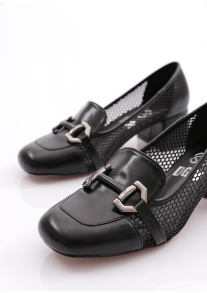 6552 Kadin Metal Aksesuarli Topuklu Ayakkabi fırsatları