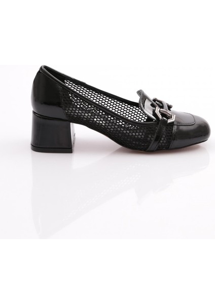 6552 Kadin Metal Aksesuarli Topuklu Ayakkabi
