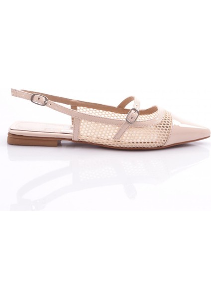 6004 Kadin Üstten Bağlamali Sivri Burun Babet