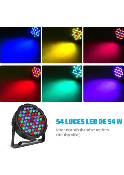 54 Filli Kutum x 1,5 LED Par Boyama Işık Çok Renkli Disko Işıkları Projektör Işık 54 Filli Kutum Ledli modelleri