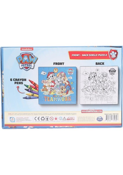 Akdenizpos UG01 PW7930 Paw Patrol Boyamalı Puzzle (Yeni)