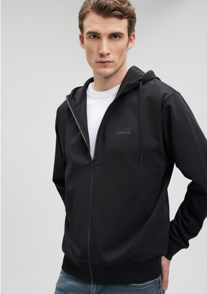 Black Kapüşonlu Fermuarlı Siyah Sweatshirt 0S10134-900