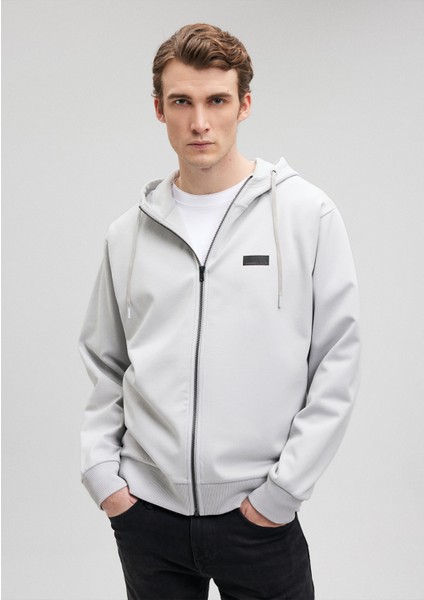 Black Kapüşonlu Fermuarlı Gri Sweatshirt 0S10134-70075