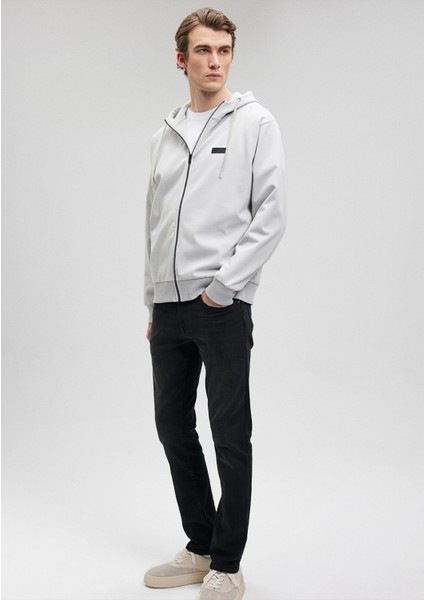 Black Kapüşonlu Fermuarlı Gri Sweatshirt 0S10134-70075
