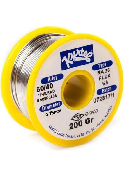 Lehim 200GR 0.75MM 60/40 Kurtel