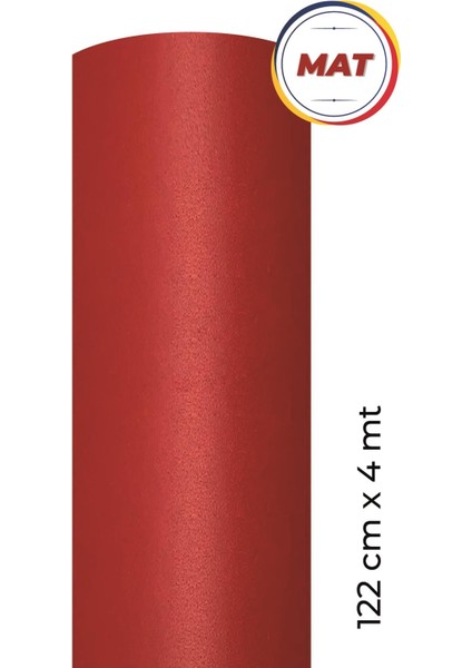 Mat Kırmızı Yapışkanlı Folyo 122 cm x 4 mt