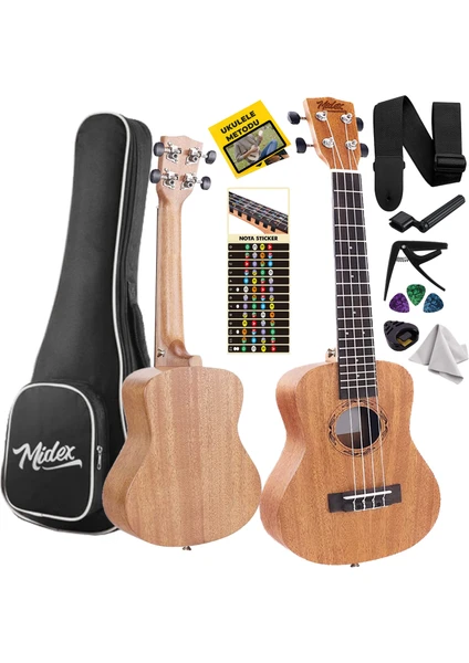 TN-26M Set Maun Tenör Ukulele (Softcase Capo Metod Nota Sticker Askı Pena)