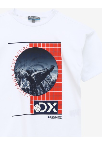 Discovery Expedition Baskılı Beyaz Erkek T-Shirt D4SB-TST3046