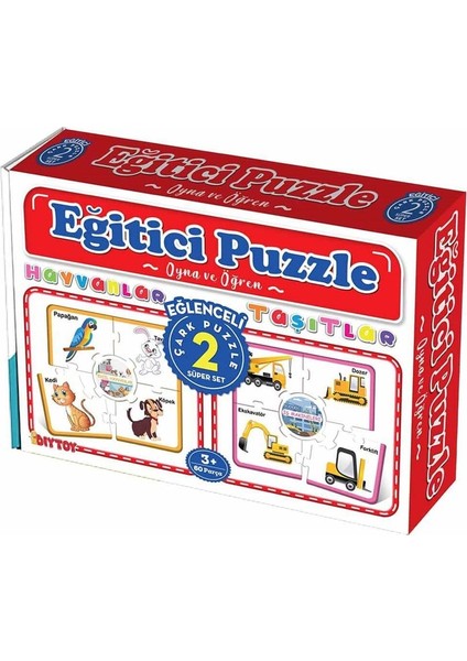 Eğitici Çark Puzzle Hayvanlar ve Taşıtlar