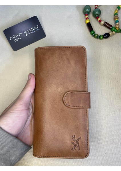 SANAT LEATHER SL-2102 19CM×9,5CM Telefon Bölmeli Ehliyet/kimlik Bölmeli  Deri Cüzdan Yeni Sezon Sanat Leather