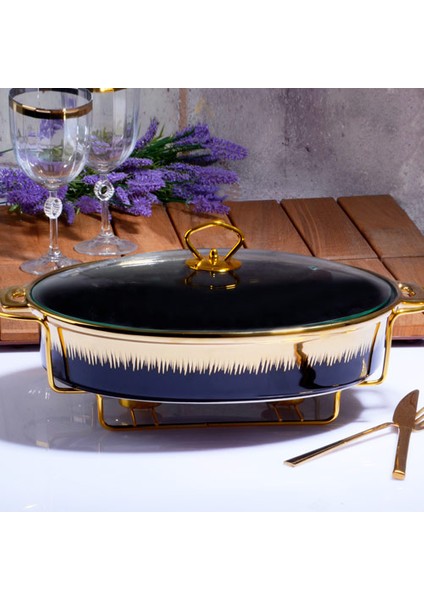 Tencere Telli Oval 32 cm Black Gold