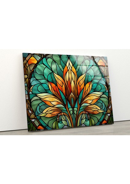 Lekeli Çiçek Temperli Cam Duvar Tablosu modelleri