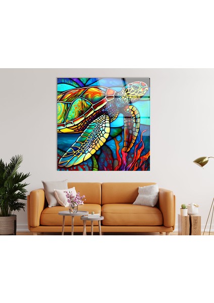 Lekeli Deniz Kaplumbağası Temperli Cam Duvar Tablosu fırsatları