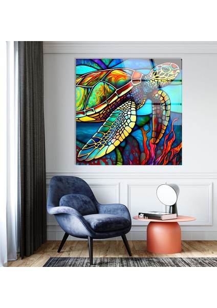 Lekeli Deniz Kaplumbağası Temperli Cam Duvar Tablosu indirimleri