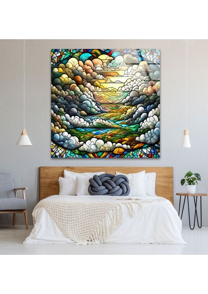 Mozaik Temperli Cam Duvar Tablosu modelleri
