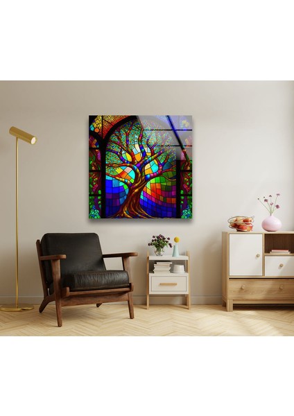 Lekeli Hayat Ağacı Temperli Cam Duvar Tablosu fırsatları