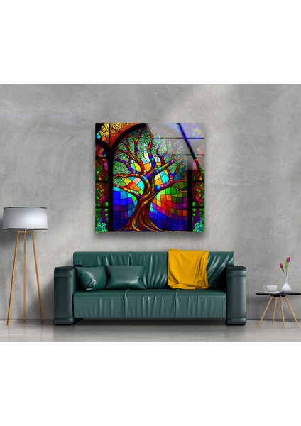 Lekeli Hayat Ağacı Temperli Cam Duvar Tablosu indirimleri