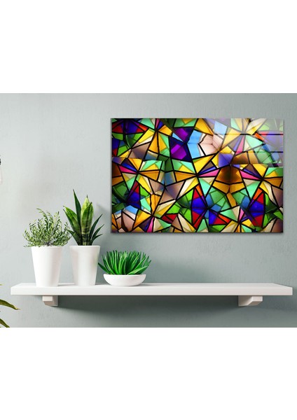 Lekeli Renkli Cam Duvar Tablosu modelleri