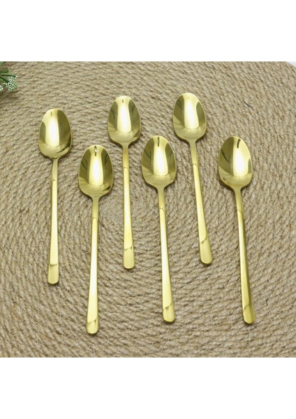 Schön Main 6 Kişilik Çay Kaşığı Parlak Gold