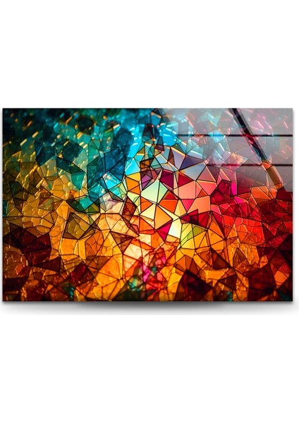 Renkli Lekeli Cam Duvar Tablosu fiyatları