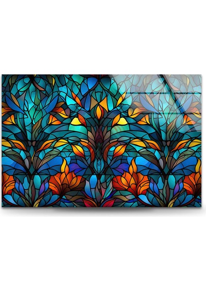 Mavi Lekeli Cam Duvar Tablosu fiyatları