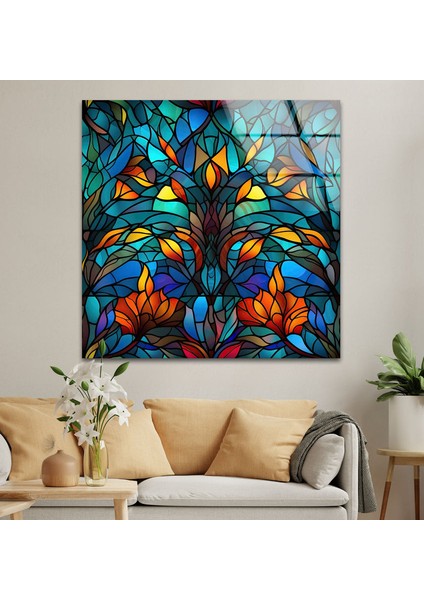 Mavi Lekeli Cam Duvar Tablosu fırsatları