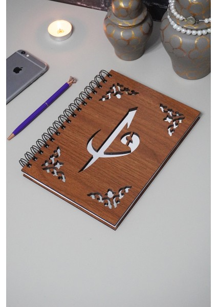 Elif Vav Ahşap Defter Ajanda A5 Spiralli Okul Defteri Notebook