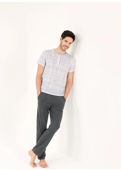Yeni Inci 3'lü Erkek Pijama Takım Ekose 826