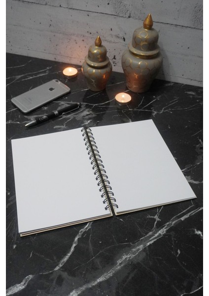 Kelebek Desenli Ahşap Kapaklı Defter Ajanda Günlük Çizgisiz Defter A5 Notebook