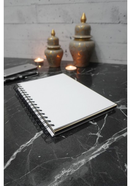 Kelebek Desenli Ahşap Kapaklı Defter Ajanda Günlük Çizgisiz Defter A5 Notebook
