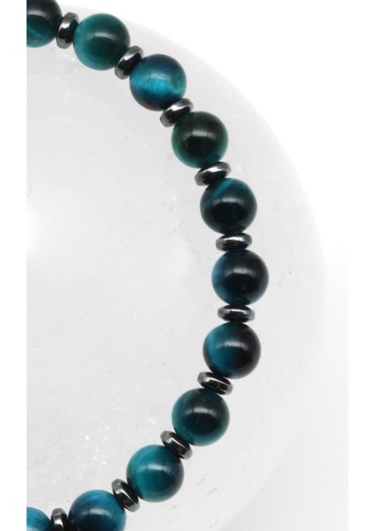 Turkuaz Kaplan Gözü Doğal Taş Makrome Örme Bileklik fiyatları