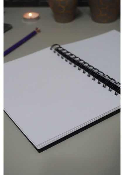 Elif Vav Siyah Ahşap Kapaklı Defter Ajanda Günlük Dini Çizgisiz Defter A5 Notebook