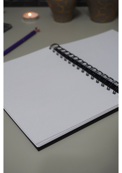 Elif Vav Siyah Ahşap Kapaklı Defter Ajanda Günlük Dini Çizgisiz Defter A5 Notebook