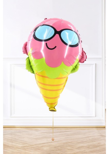 Gözlüklü Dondurma Balon , Dondurma Folyo Balon 65CM