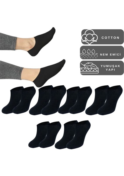 Kral Socks Erkek - Kadın Düz Desen (6 Çift) Snikers Pamuklu Terletmez Çorap