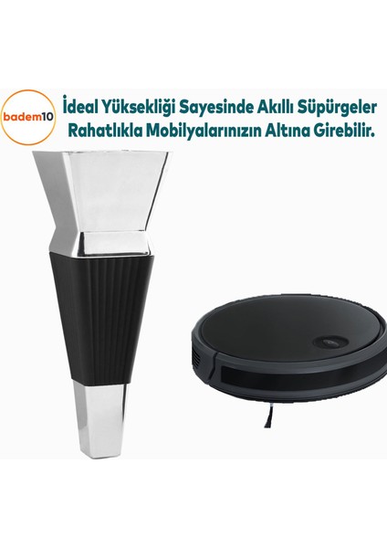 Dempa Lüks Mobilya Oturma Grubu Kanepe Sehpa Tv Ünitesi Koltuk Ayağı 16 Cm Siyah Krom Baza Ayakları indirimleri