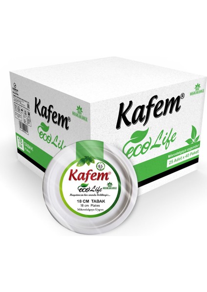 Ekolojik Karton Tabak 18 cm 25 Li x 40 Paket (Koli)