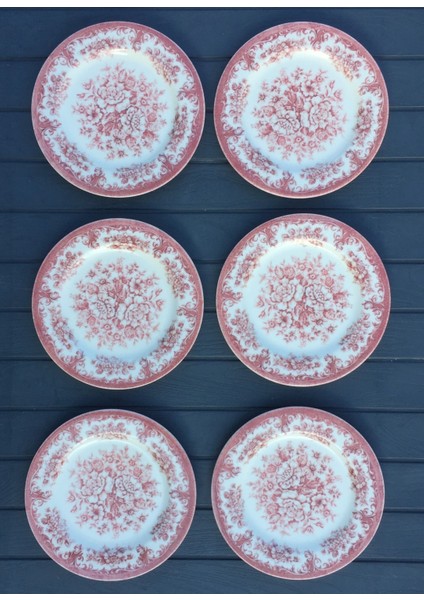 6 Kişilik Porselen 19 cm Pasta Tatlı Tabağı Tabak Seti Rosabella