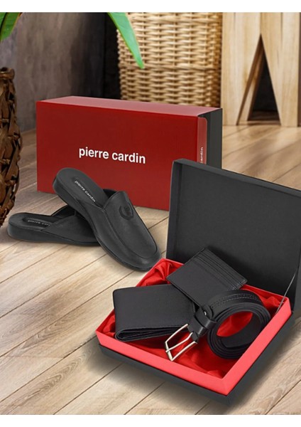 Pierre Cardin Çeyiz Terliği 289 Hediyelik Kutuda ve Marque Sosyethepazarı Markalı Kemer Cüzdan Set