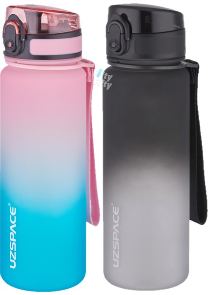 2'li Tritan Matara Seti 500 ml Çift Renk Softtouch Ff Collection Tritan Su Matarası