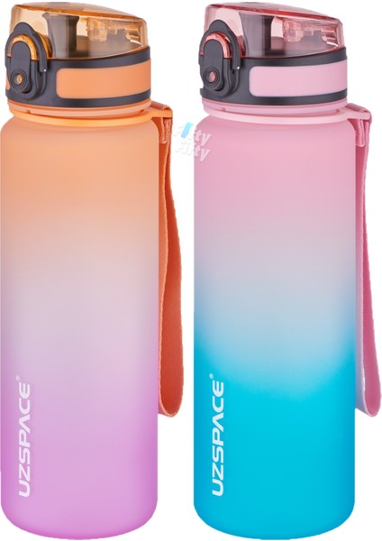 2'li Tritan Matara Seti 500 ml Çift Renk Softtouch Ff Collection Tritan Su Matarası