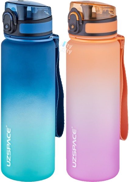 2'li Tritan Matara Seti 500 ml Çift Renk Softtouch Ff Collection Tritan Su Matarası